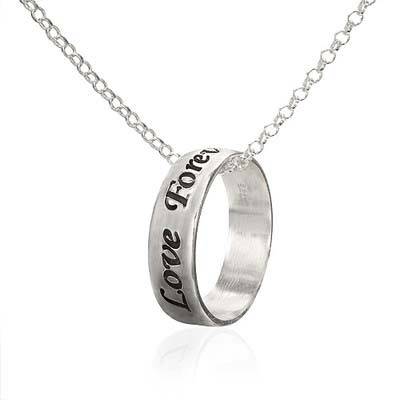 Sterling Silver Personalized Ring Necklace