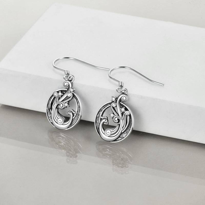 Sterling Silver Phoenix Drop Earrings