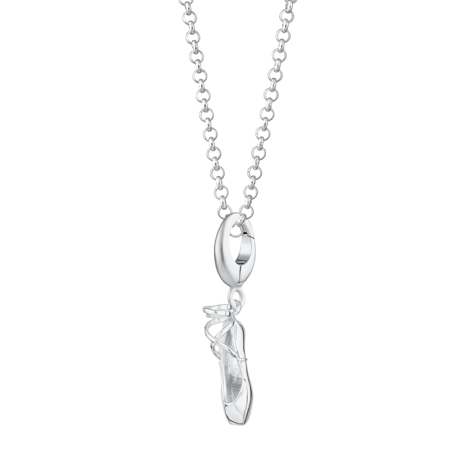 Sterling Silver Pointe Ballet Shoe Charm Necklace