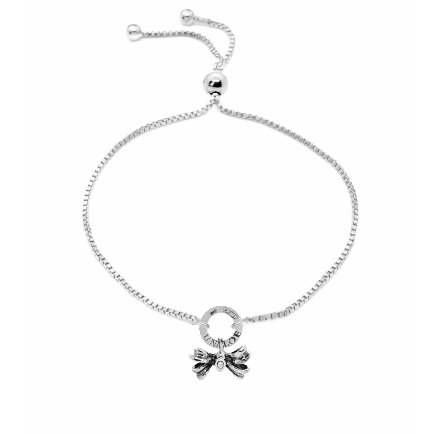 Sterling Silver Puffed Bow Bracelet