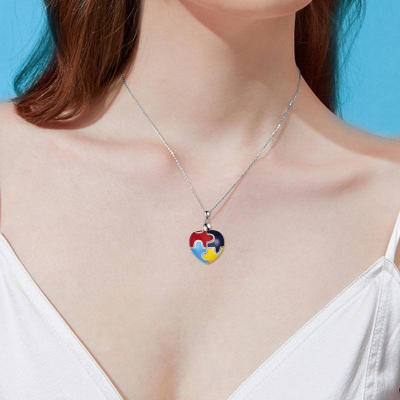 Sterling Silver Rainbow Heart Personalized Photo Locket Necklace