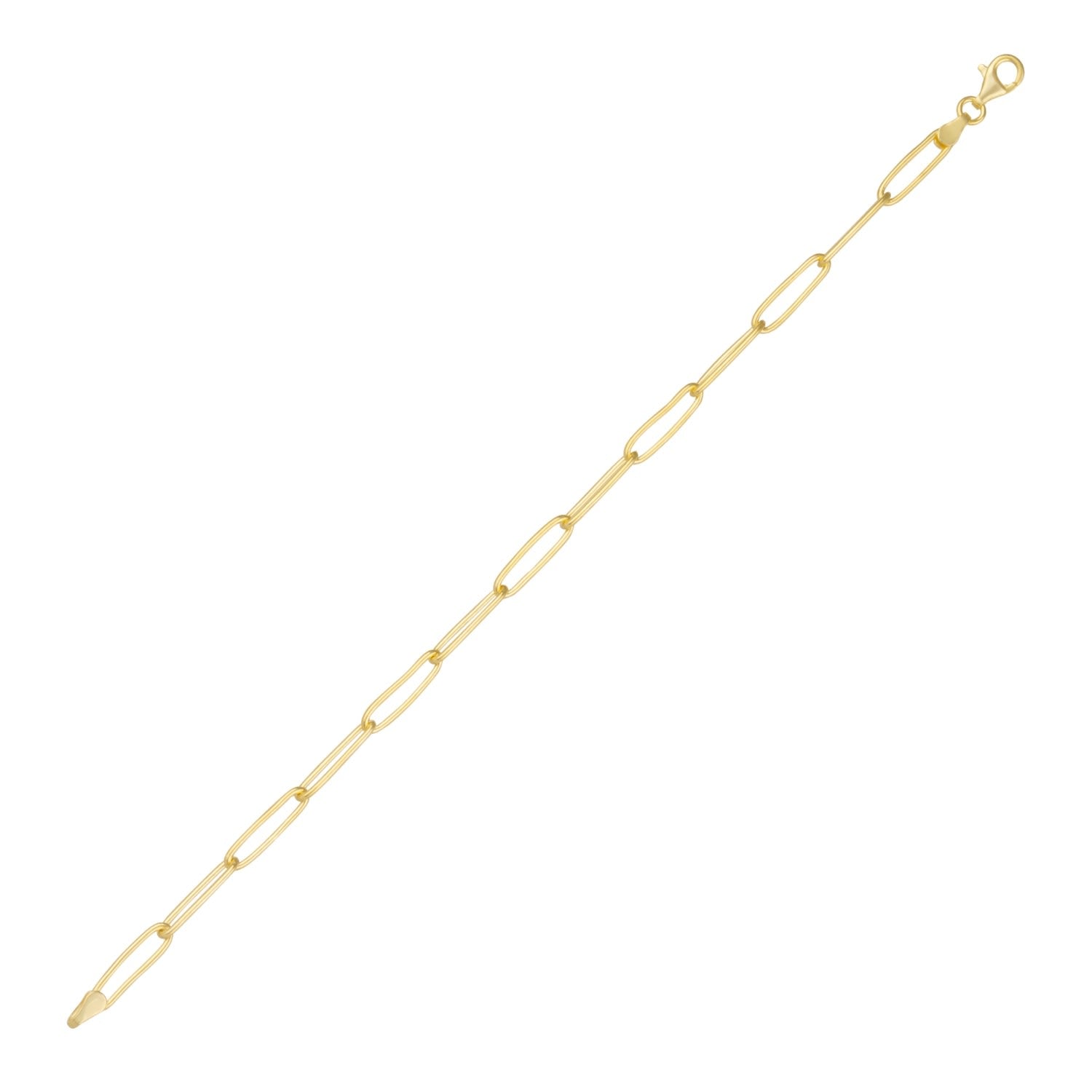 Sterling Silver Rectangular Large Chain Bracelet - Gold