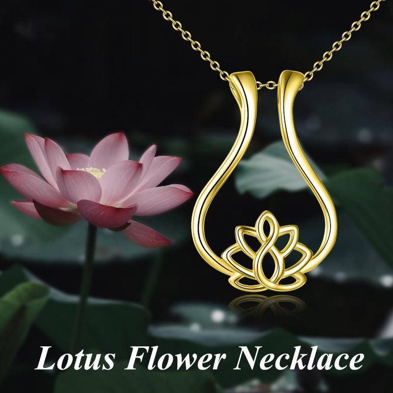 Gold Vermeil Lotus Ring Holder Necklace for Women