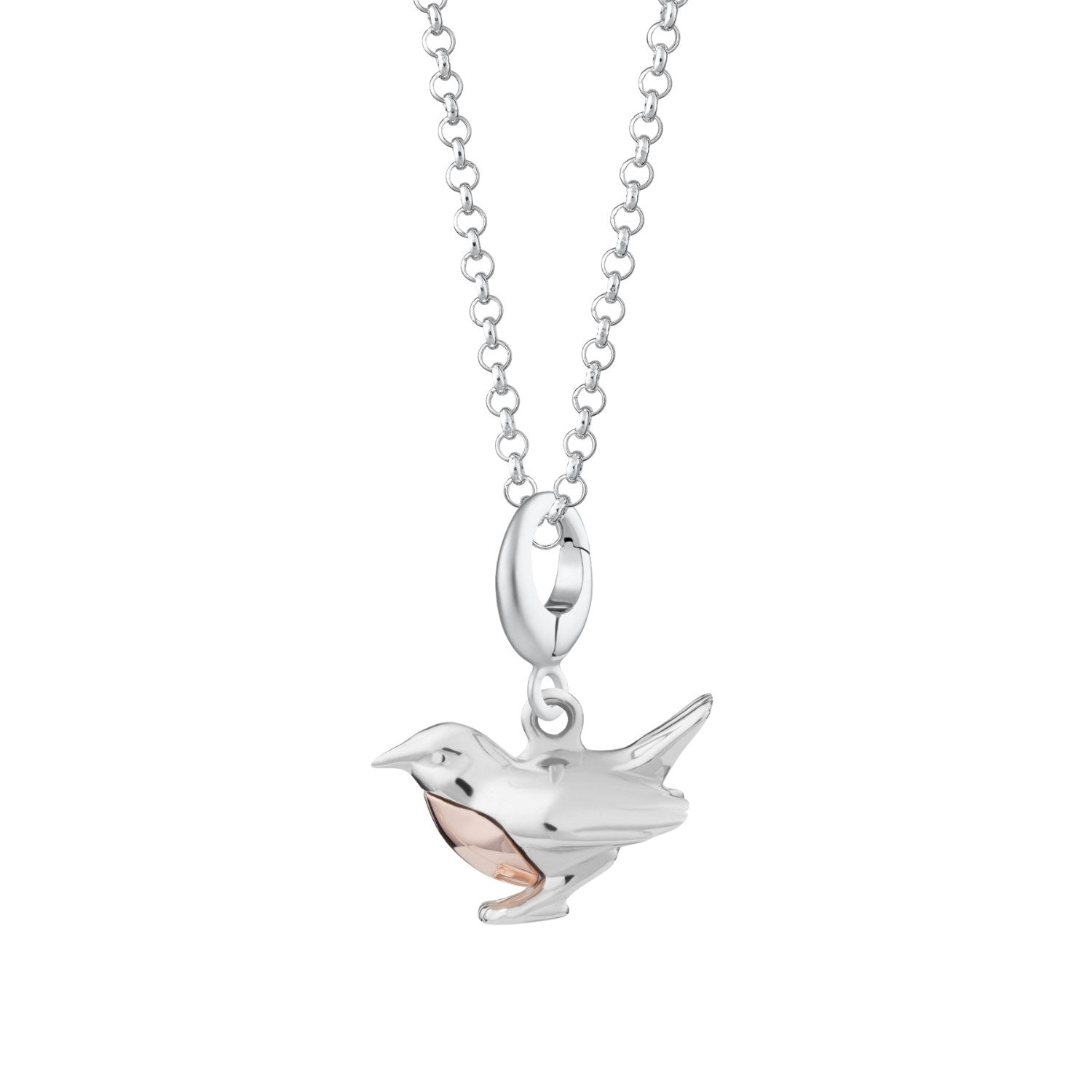 Sterling Silver Robin Charm Necklace