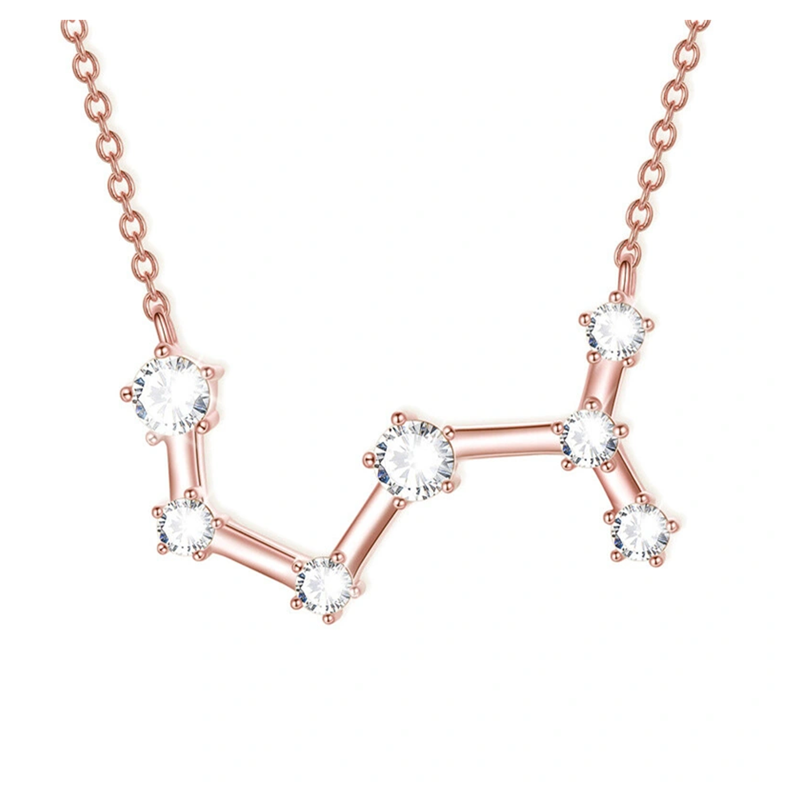 Sterling Silver with Rose Gold Plated Cubic Zirconia Scorpio Necklace for Women