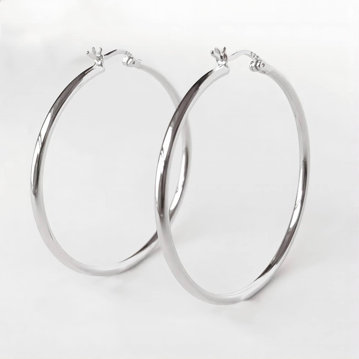 Sterling Silver Circle Hoop Earrings