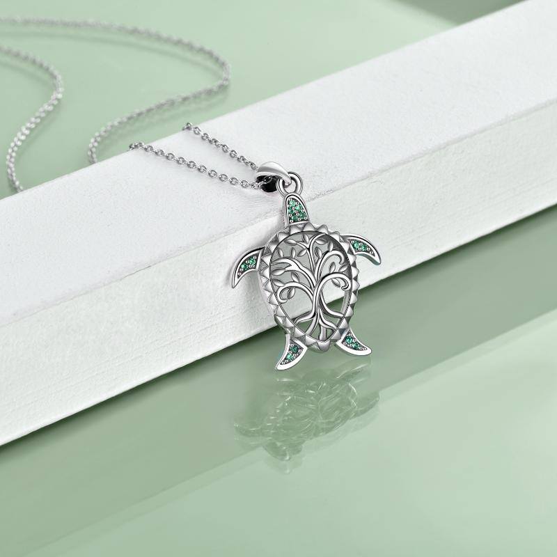 Sterling Silver Round Tree Of Life Pendant Necklace