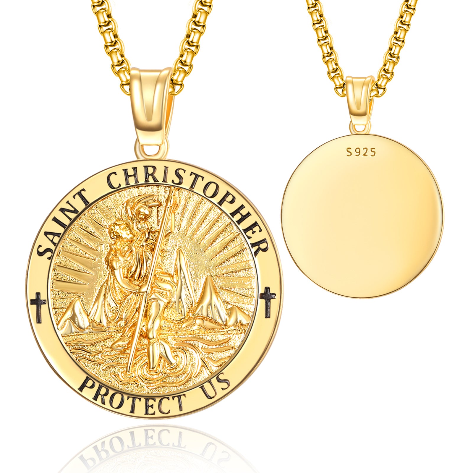 Sterling Silver Saint Christopher Pendant Necklace