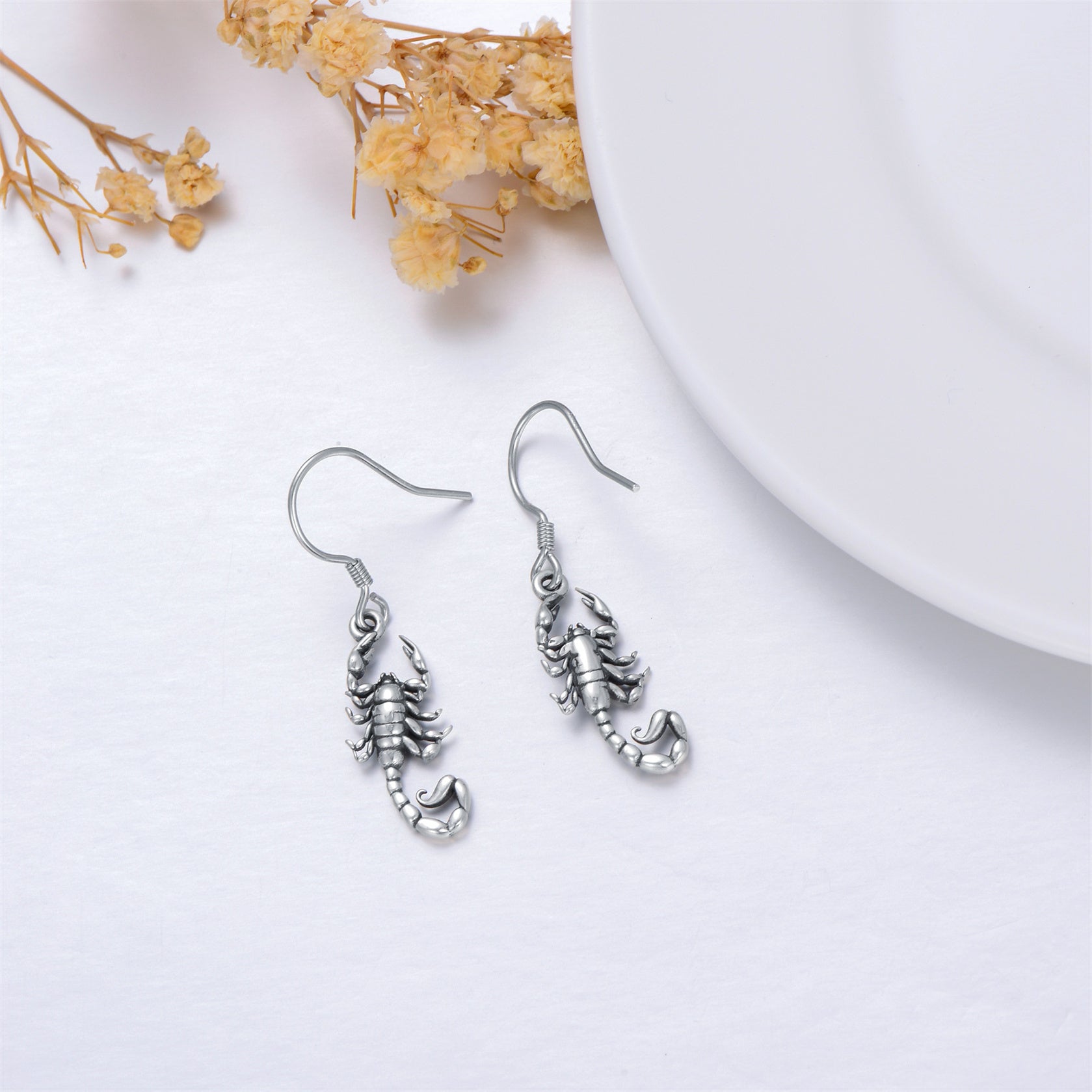 Sterling Silver Scorpio Drop Earrings