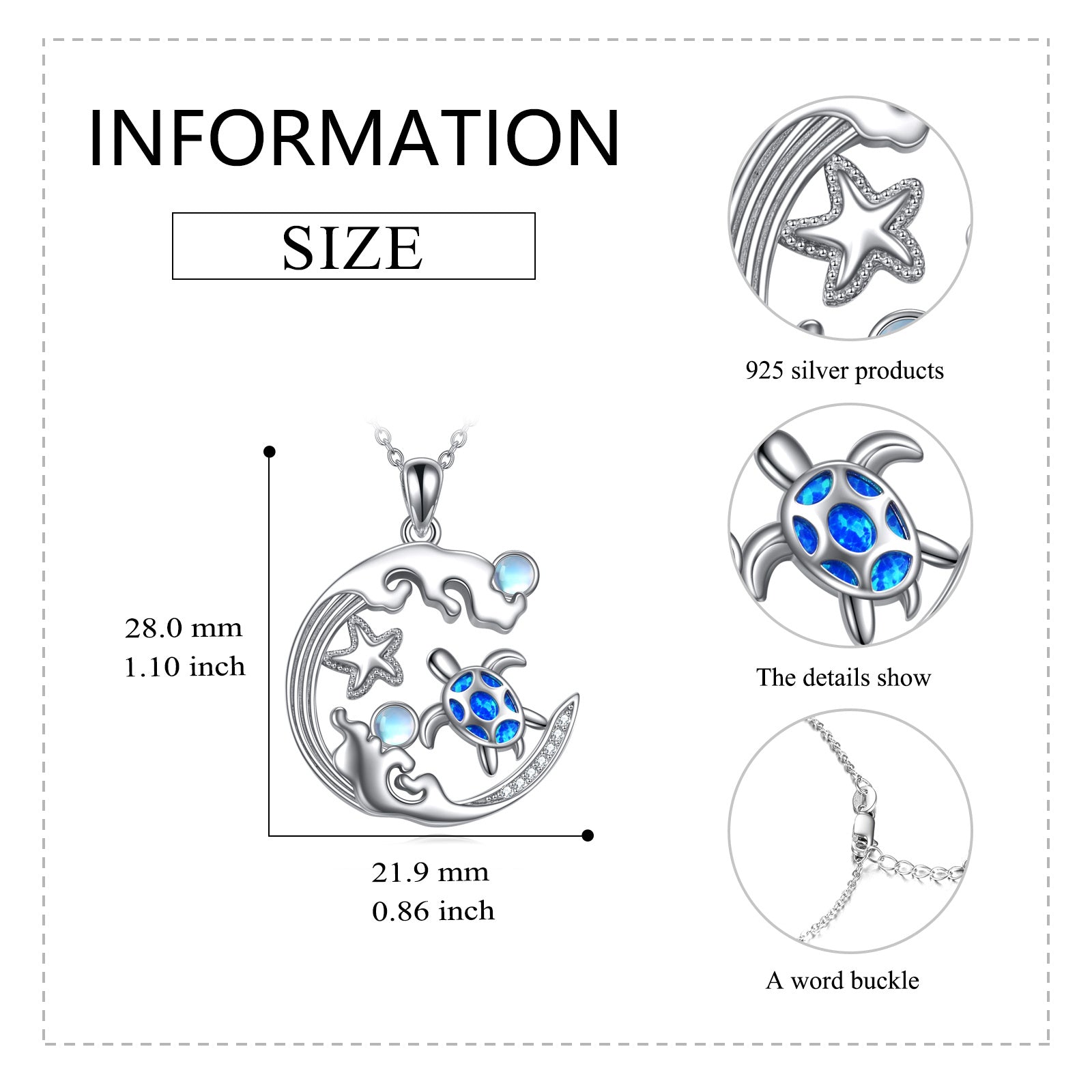 Sterling Silver Sea Turtle Pendant Necklace