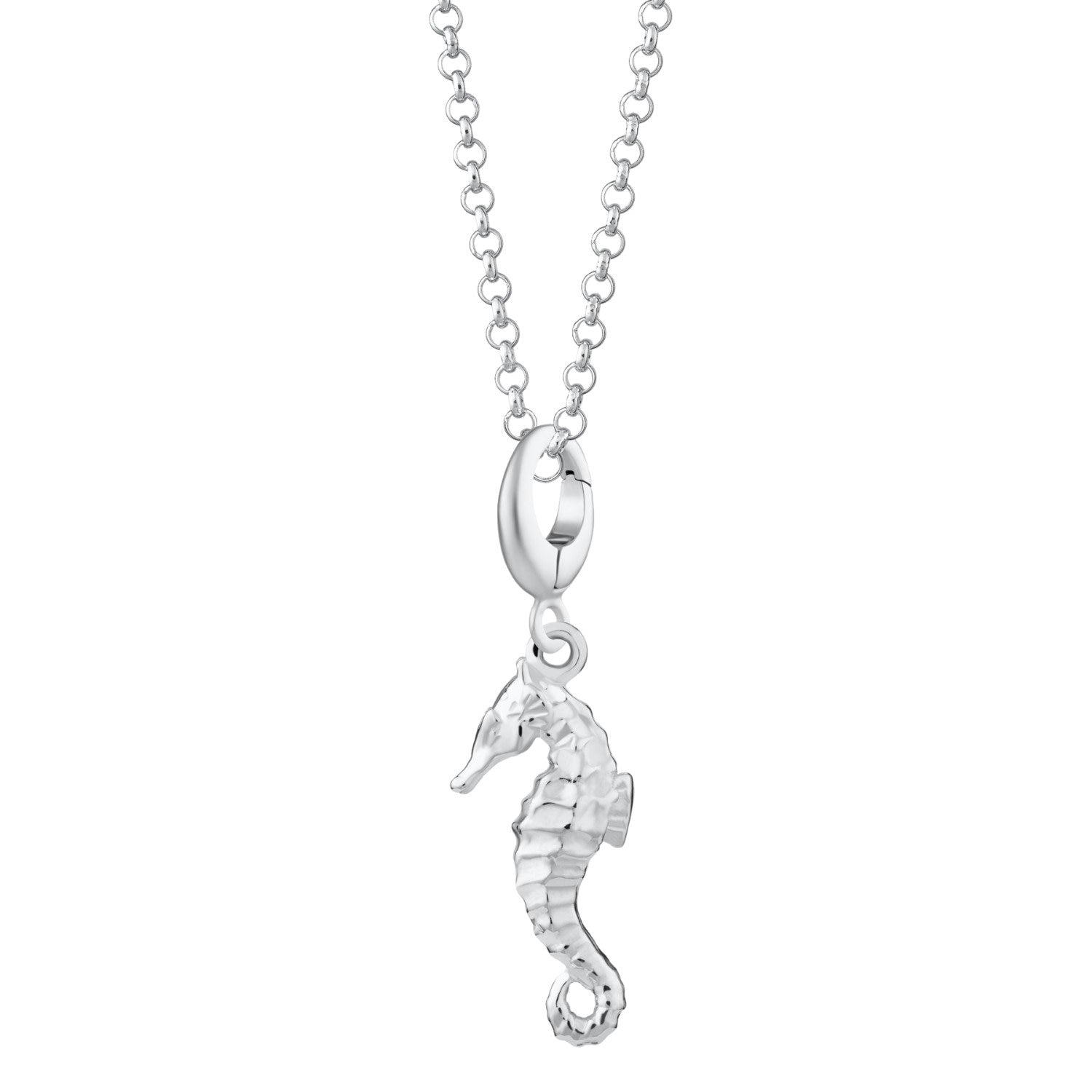 Sterling Silver Seahorse Charm Necklace