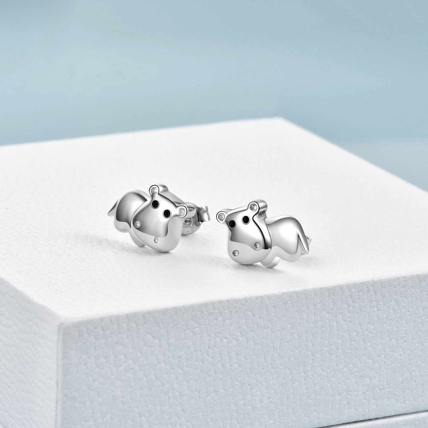 Sterling Silver Seahorse Stud Earrings