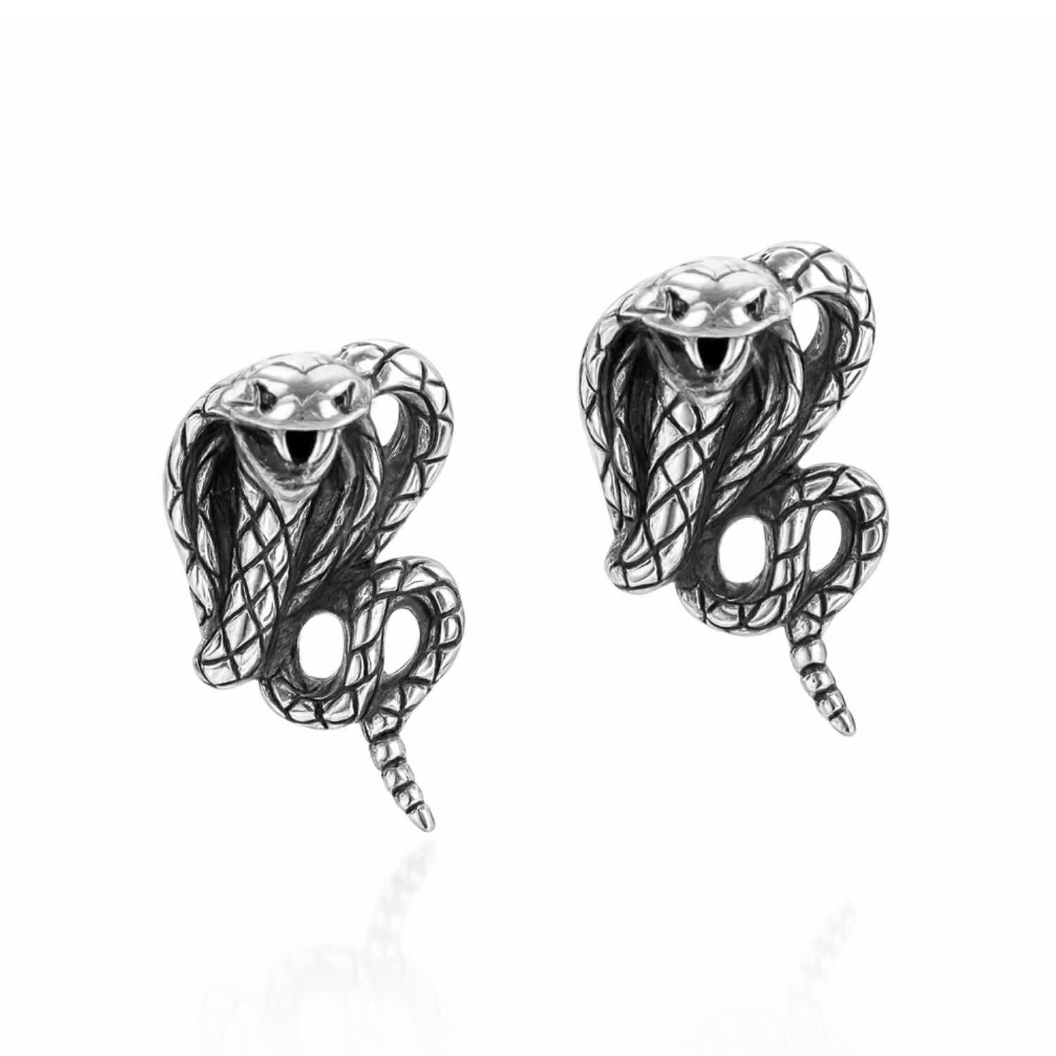 Sterling Silver Serpent Stud Earrings – Also Perfect For Second Piercing - Unaloe Jewellery For Women