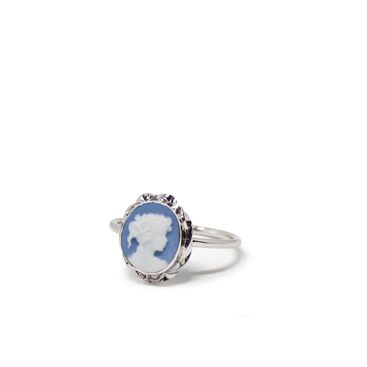 Sterling Silver Sky Blue Mini Cameo Ring