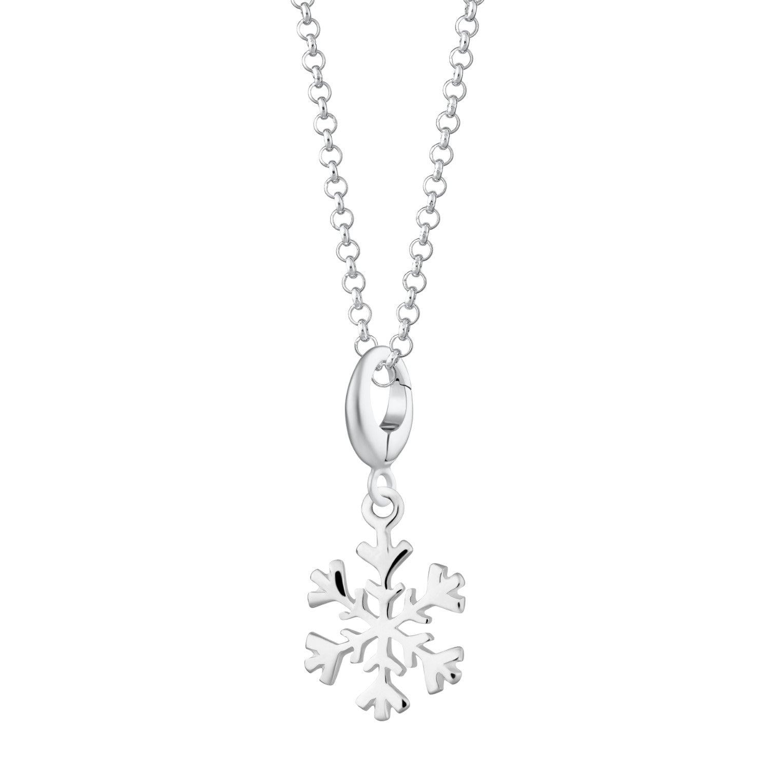 Sterling Silver Snowflake Charm Necklace