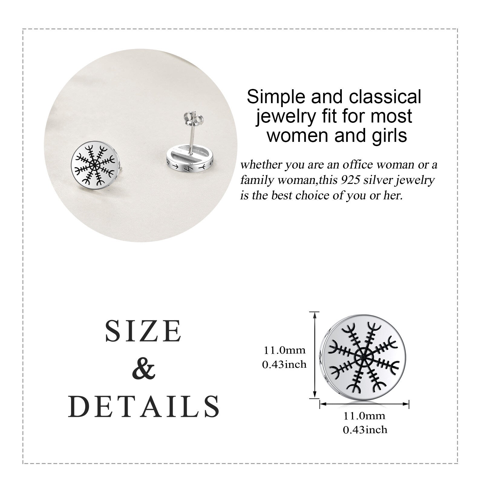 Sterling Silver Snowflake Stud Earrings