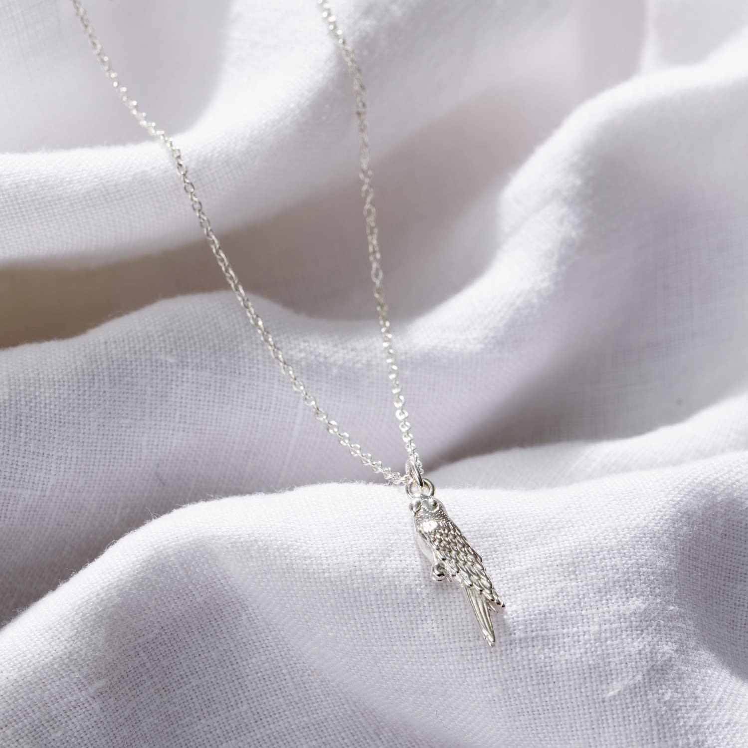 Sterling Silver Soulmate Parrot Charm Necklace