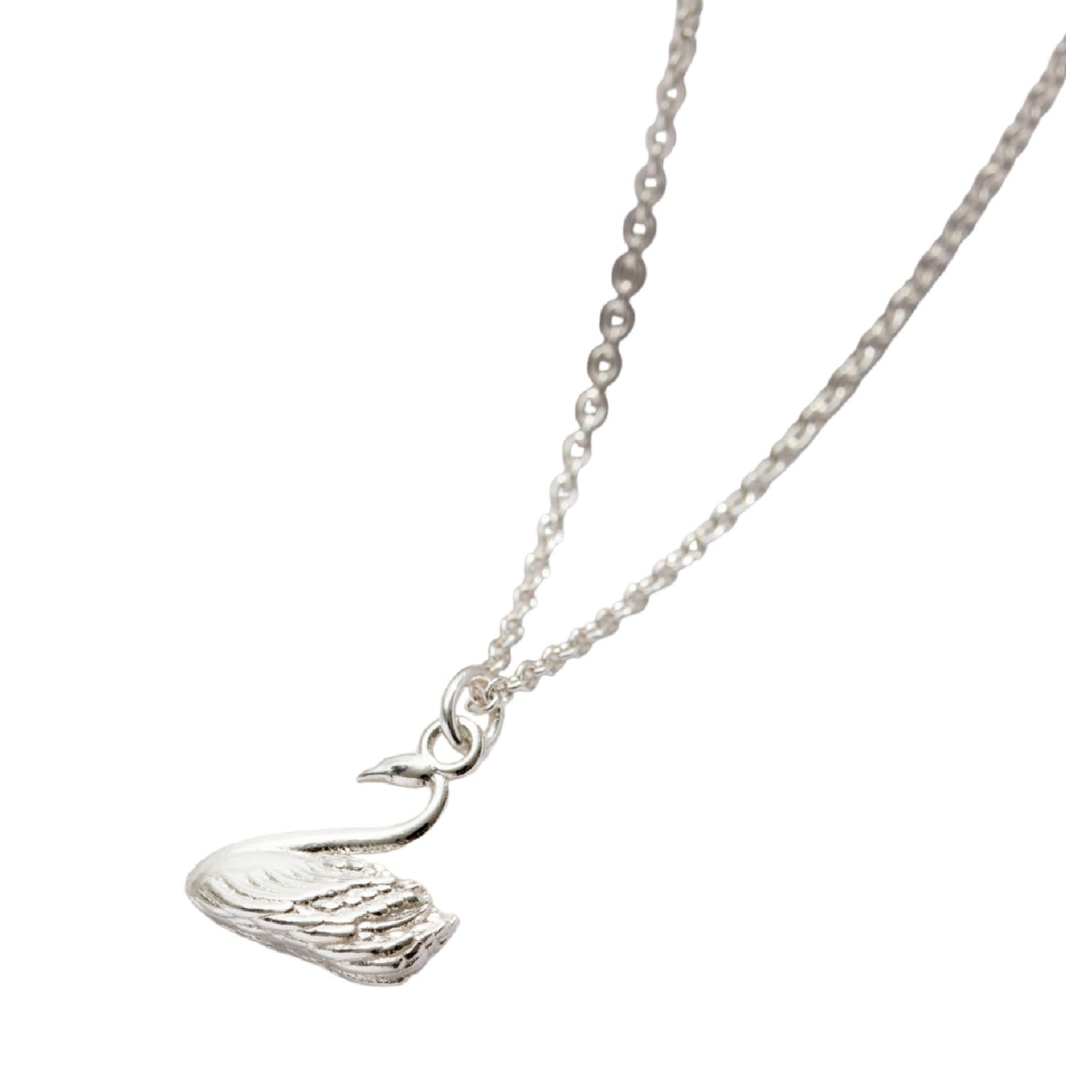Sterling Silver Soulmate Swan Charm Necklace