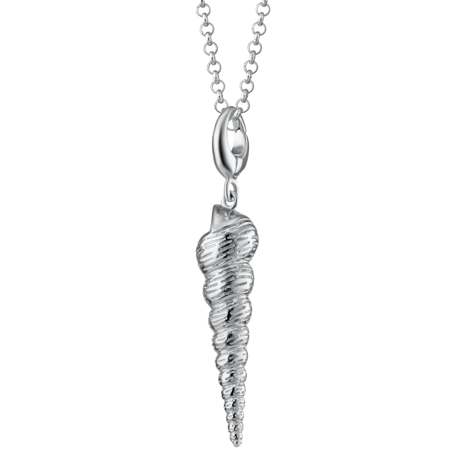 Sterling Silver Spire Shell Charm Necklace