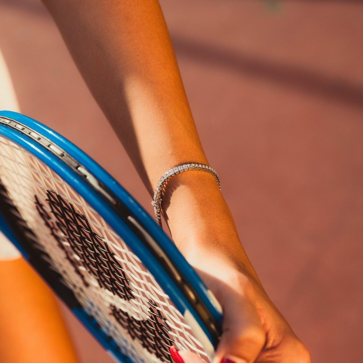 Sterling Silver Square Rectangular Tennis Bracelet