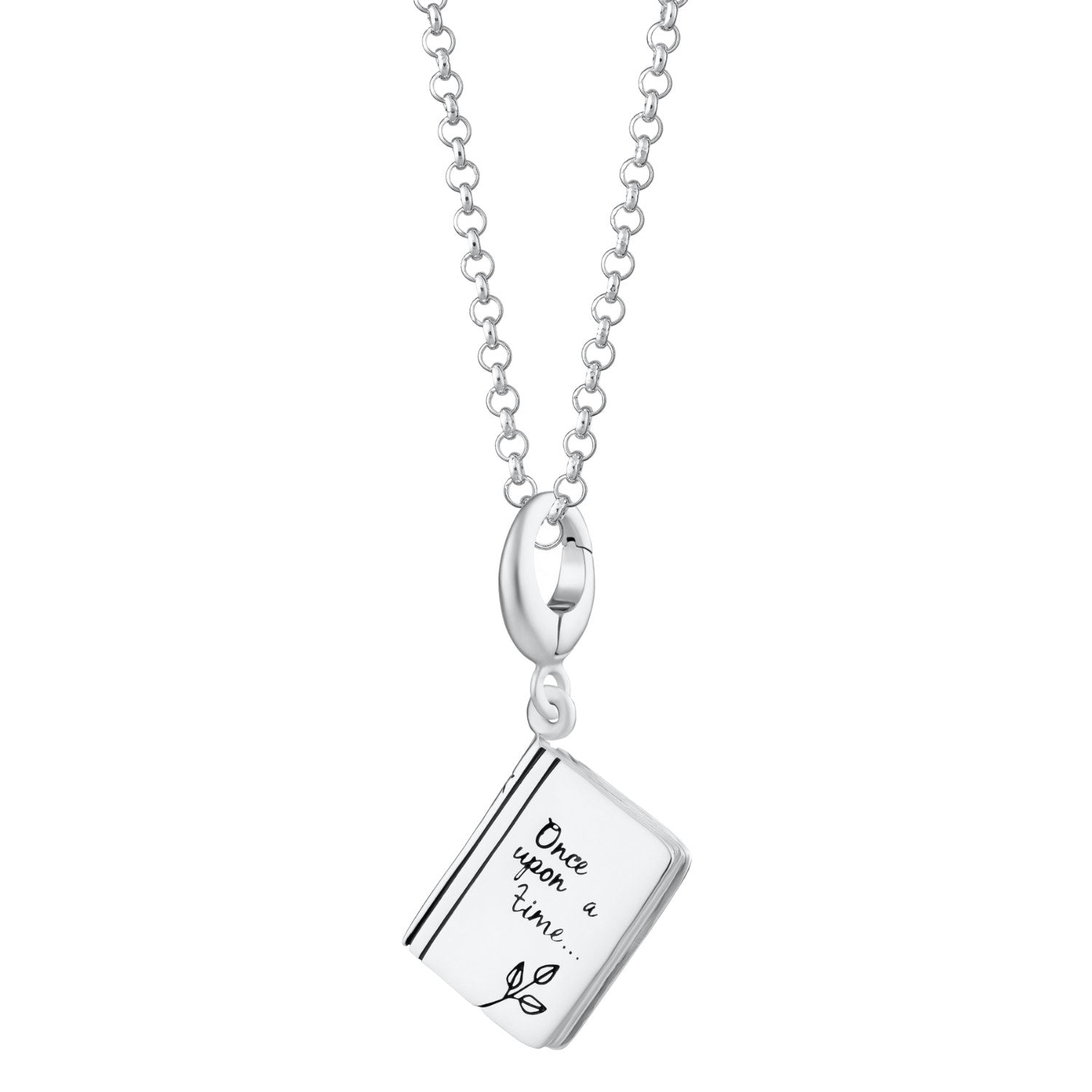 Sterling Silver Story Book Charm Necklace