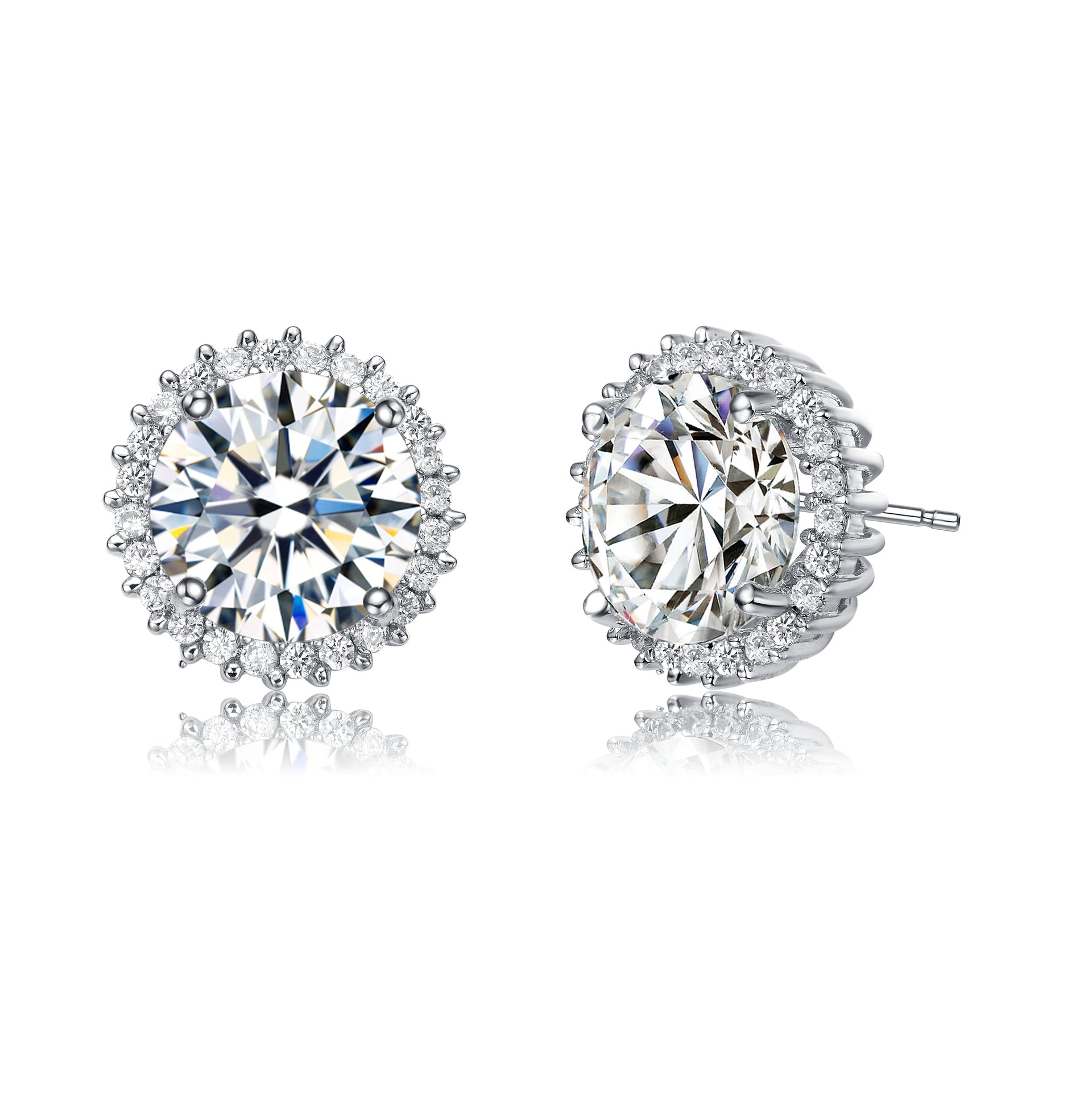 Rachel Glauber White Gold Plated Stud Earring