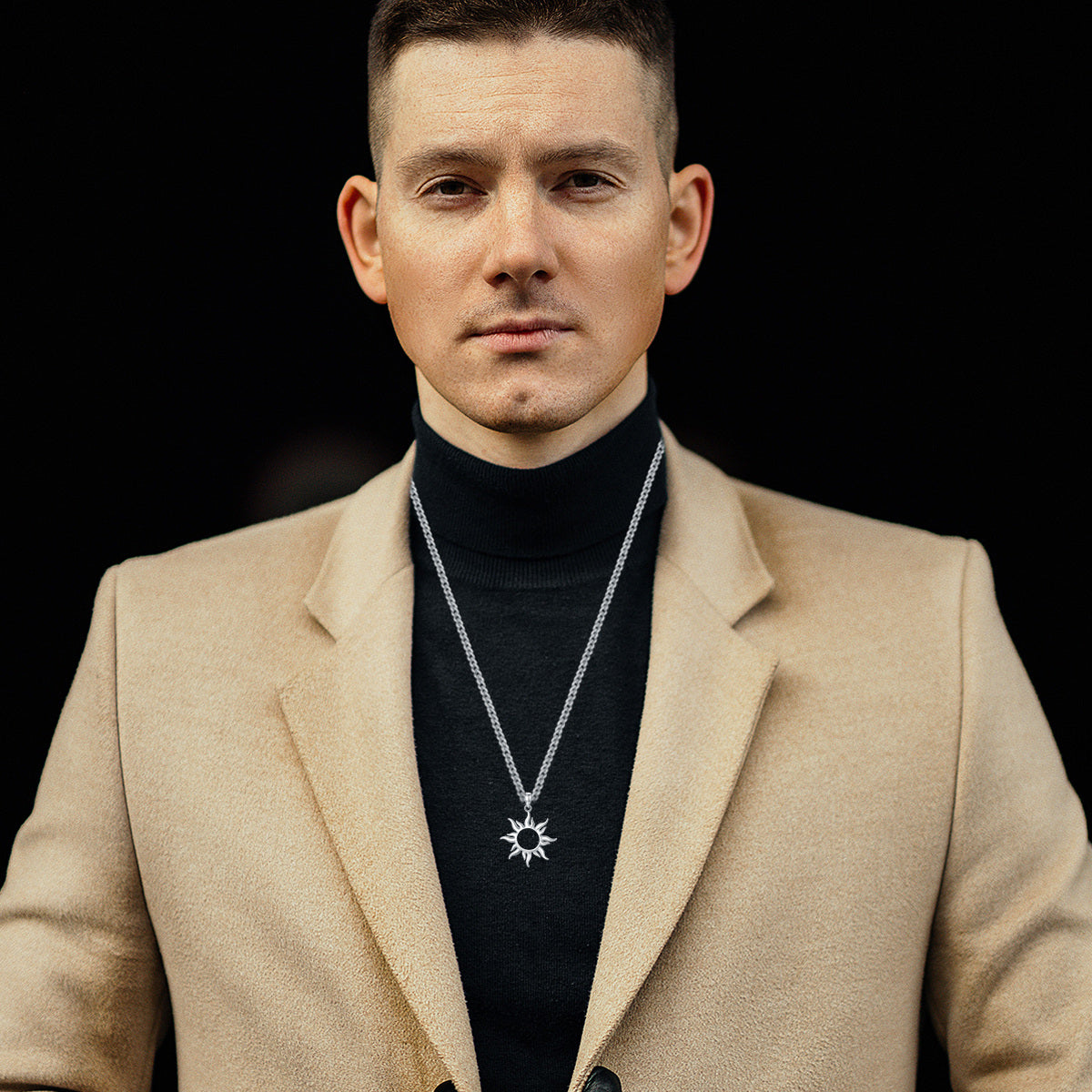 Sterling Silver Sun Pendant Necklace