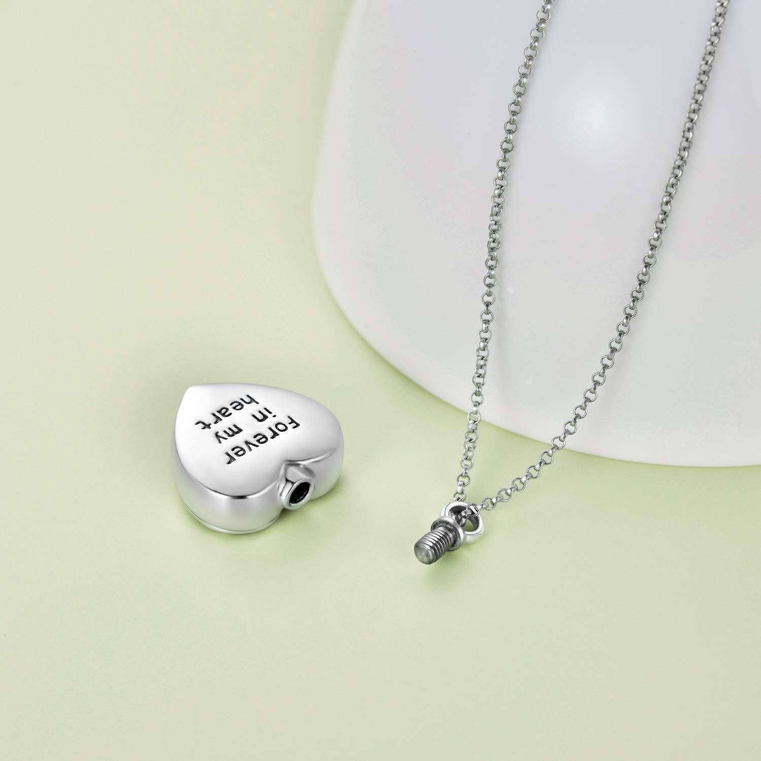 Sterling Silver Sunflower & Heart Urn Necklace for Ashes