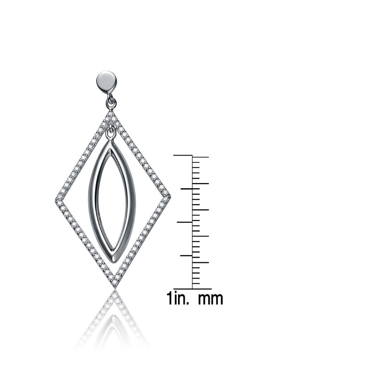 Sterling Silver Suspended Oval Earrings