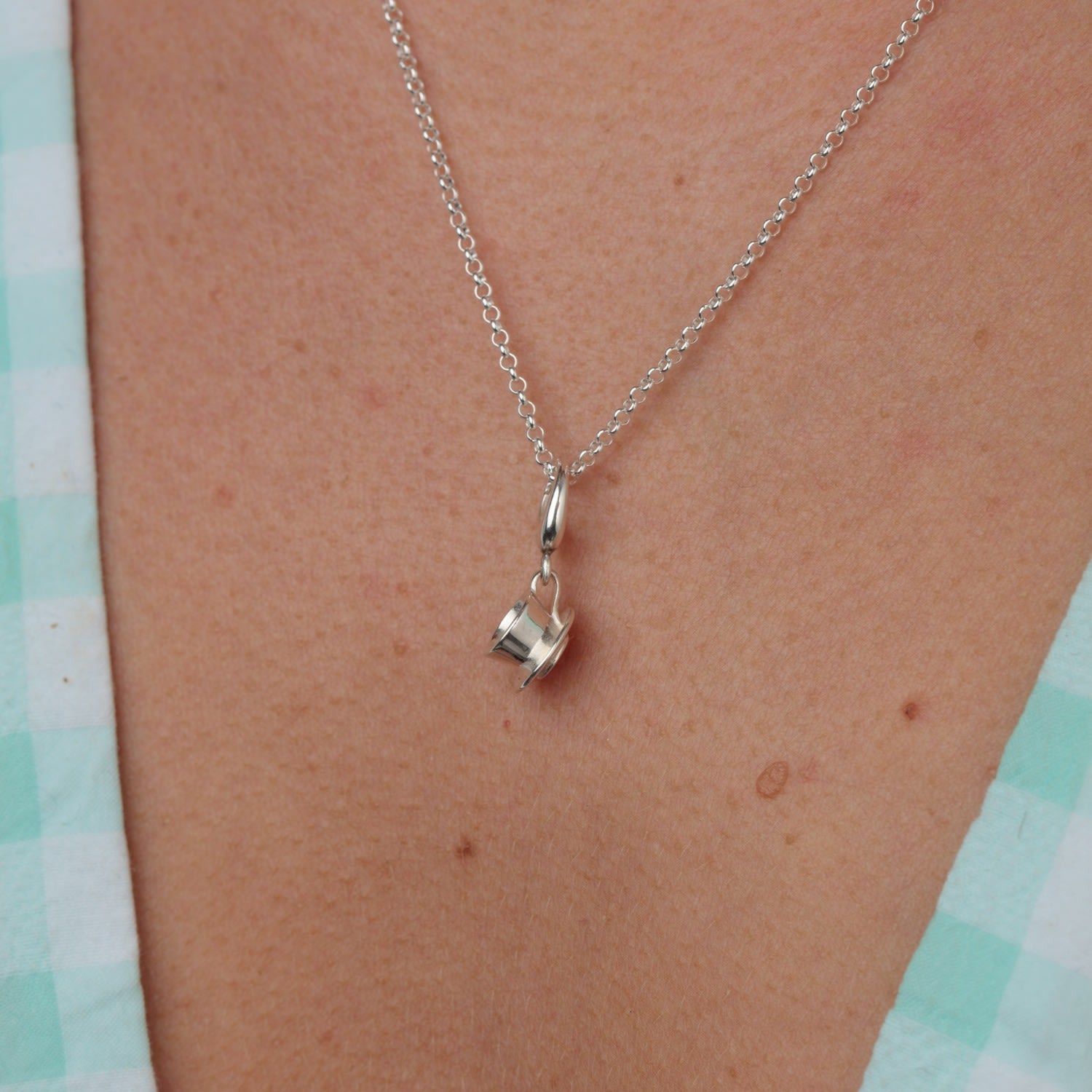Sterling Silver Teacup Necklace