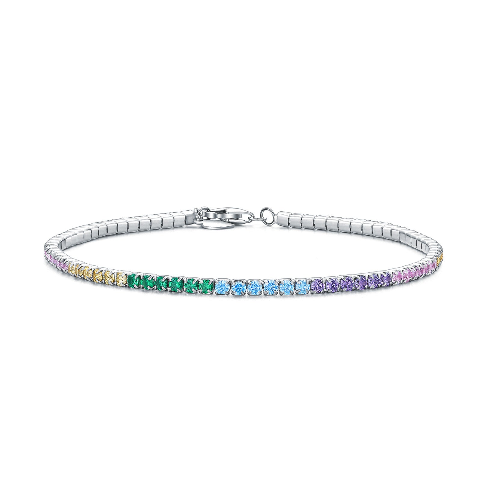Sterling Silver Cubic Zirconia Tennis Chain Bracelet