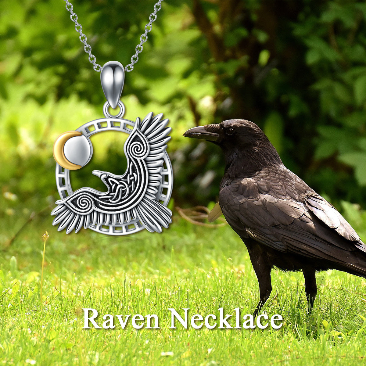 Sterling Silver Two-tone Bird Pendant Necklace