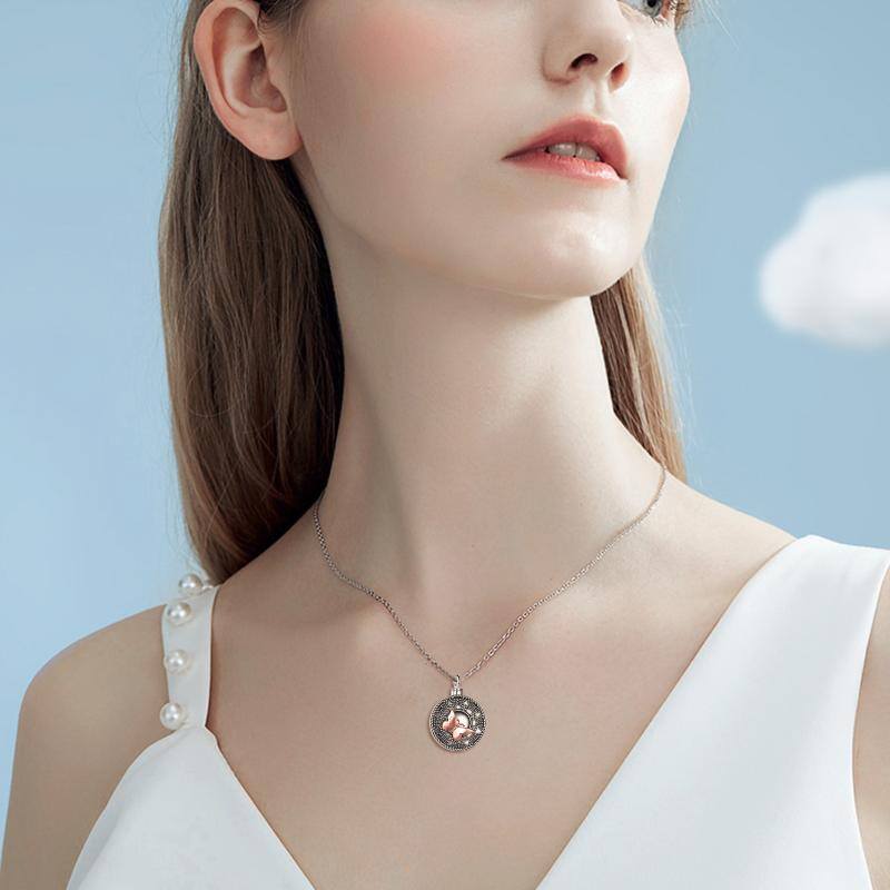 Sterling Silver Two-tone Butterfly Urn Necklace for Ashes