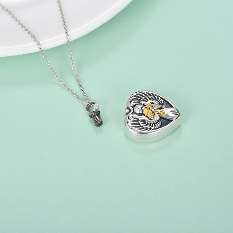 Sterling Silver Two-tone Mother Urn Necklace for Ashes