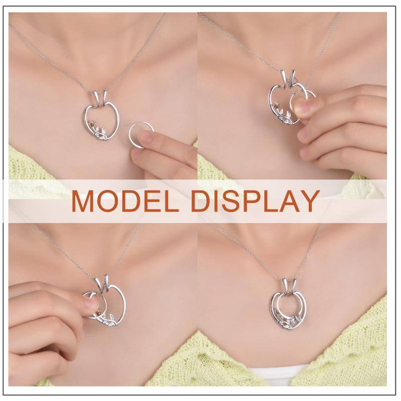 Sterling Silver Two-tone Rose Pendant Necklace