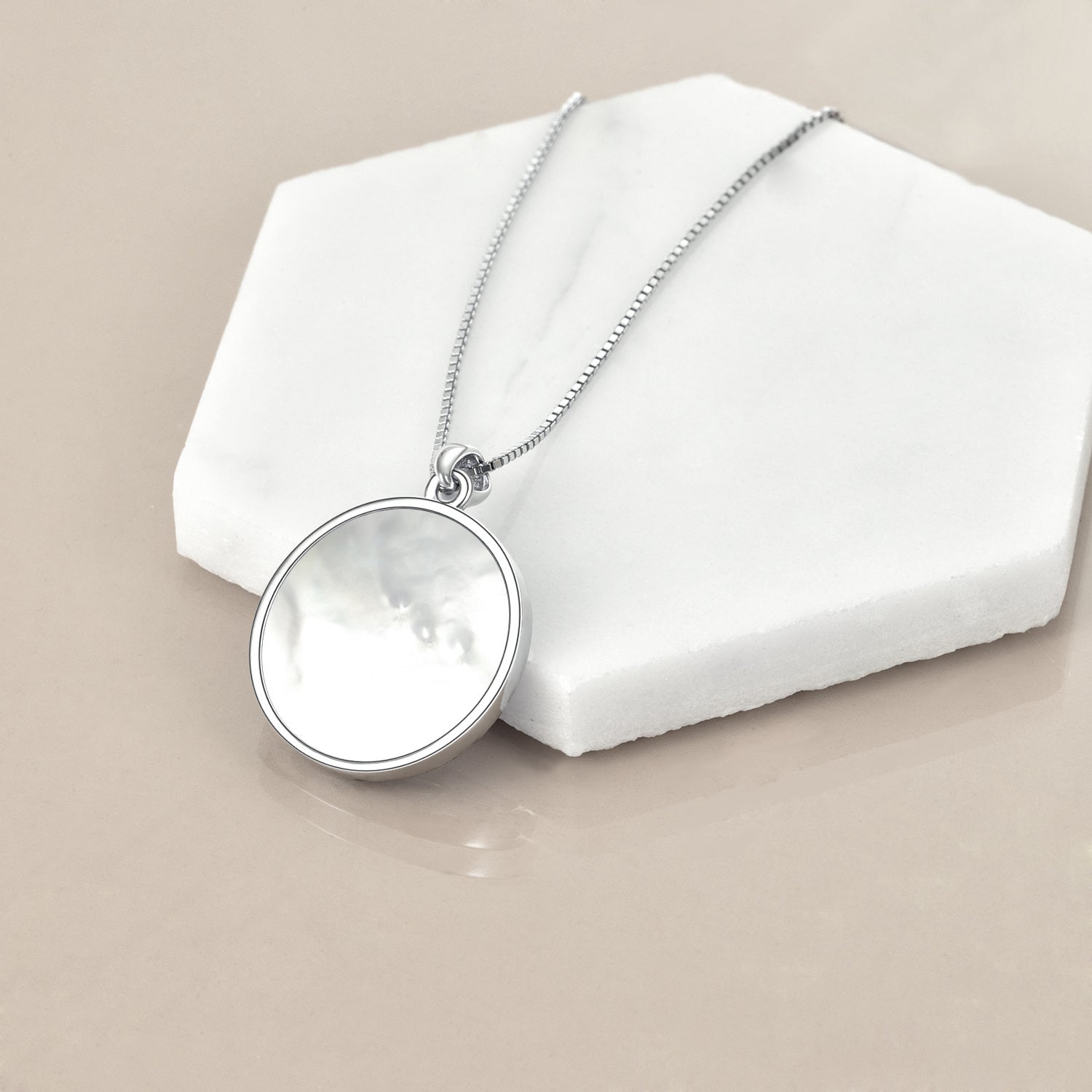 Sterling Silver Two-tone Cubic Zirconia Stethoscope Mother Of Pearl Heart Pendant Necklace