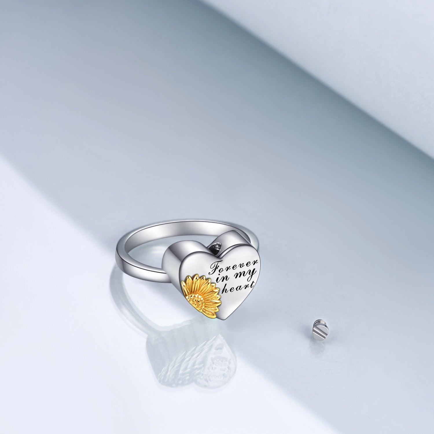 Sterling Silver Two-tone Sunflower Urn Ring