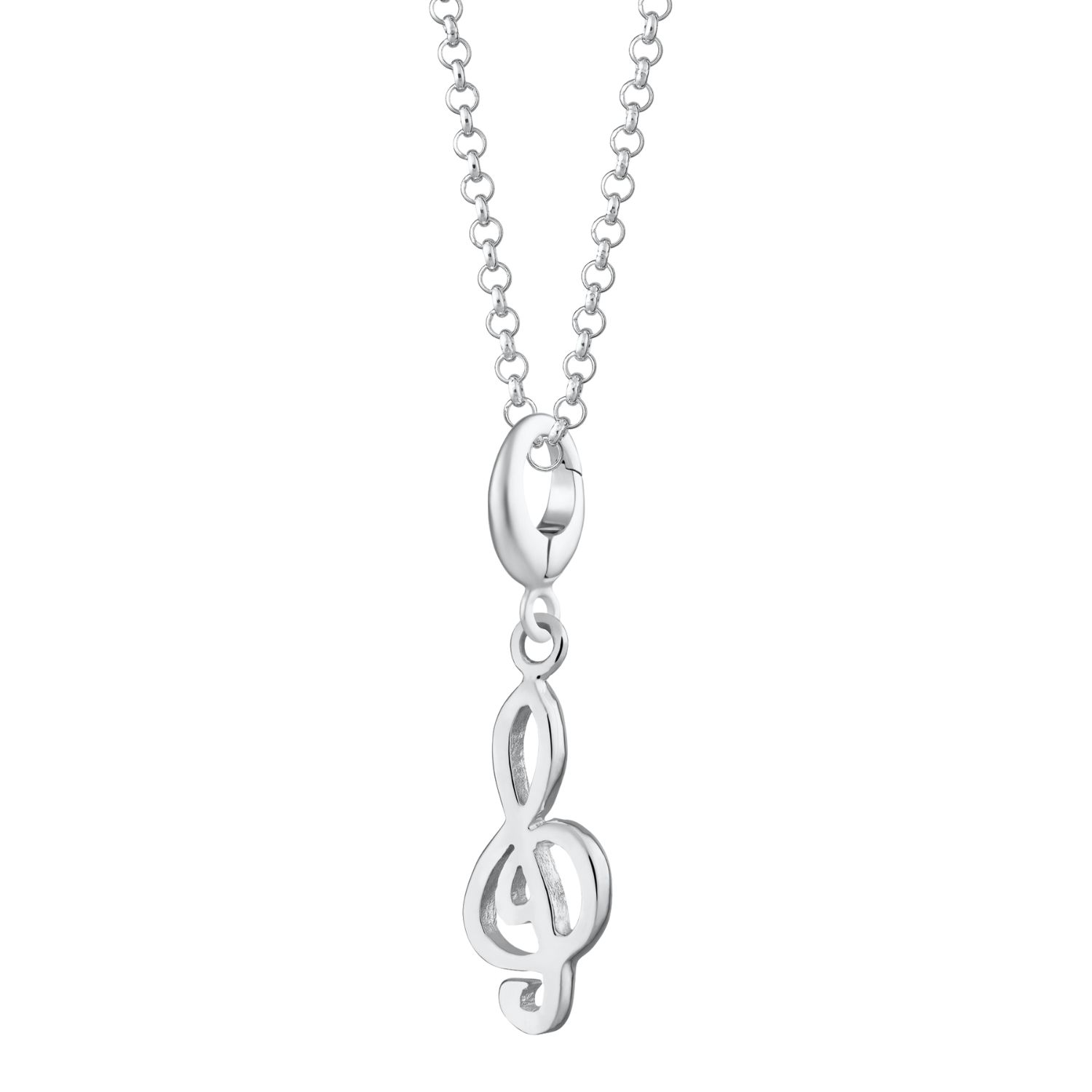 Sterling Silver Treble Clef Charm Necklace