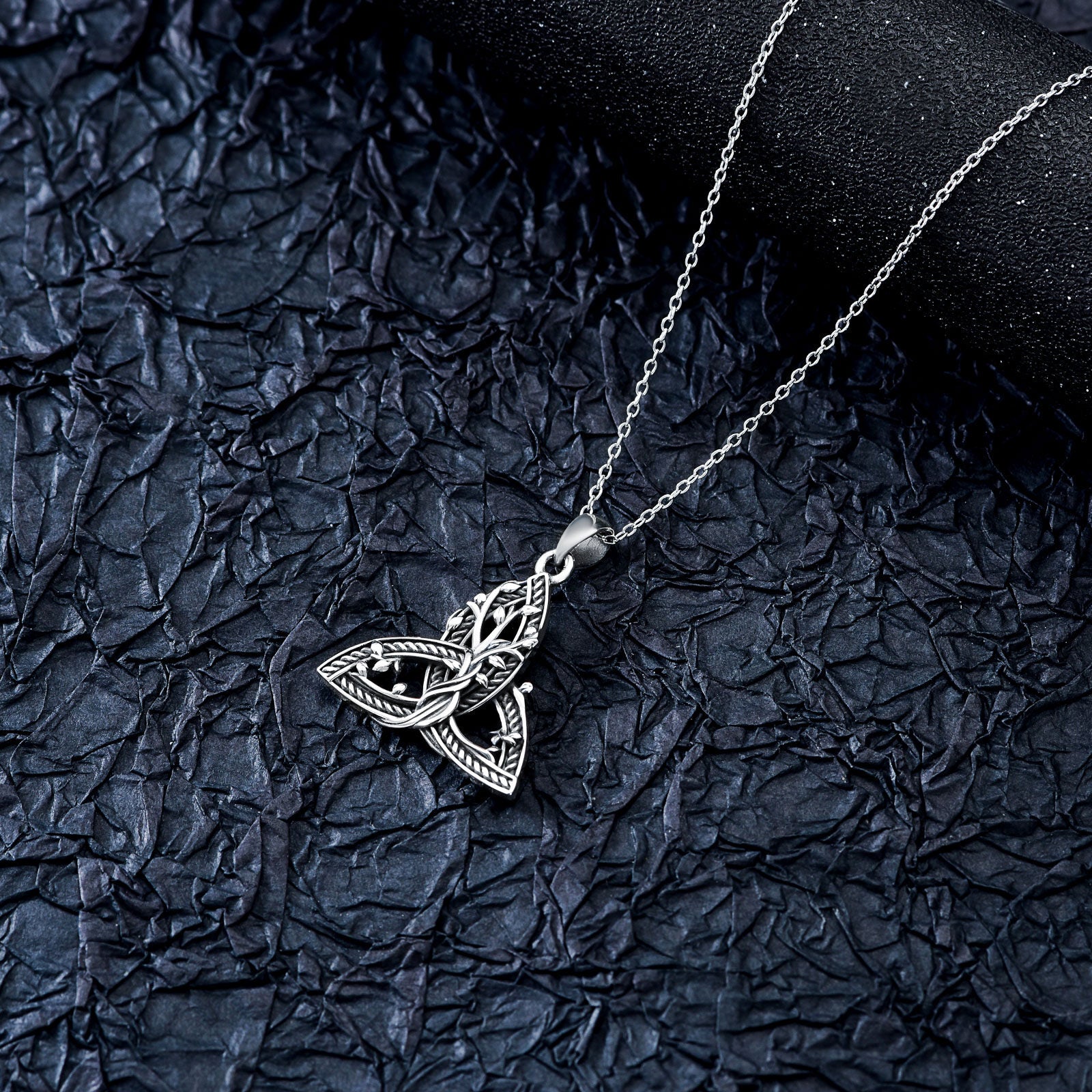 Sterling Silver Tree Of Life & Celtic Knot Pendant Necklace