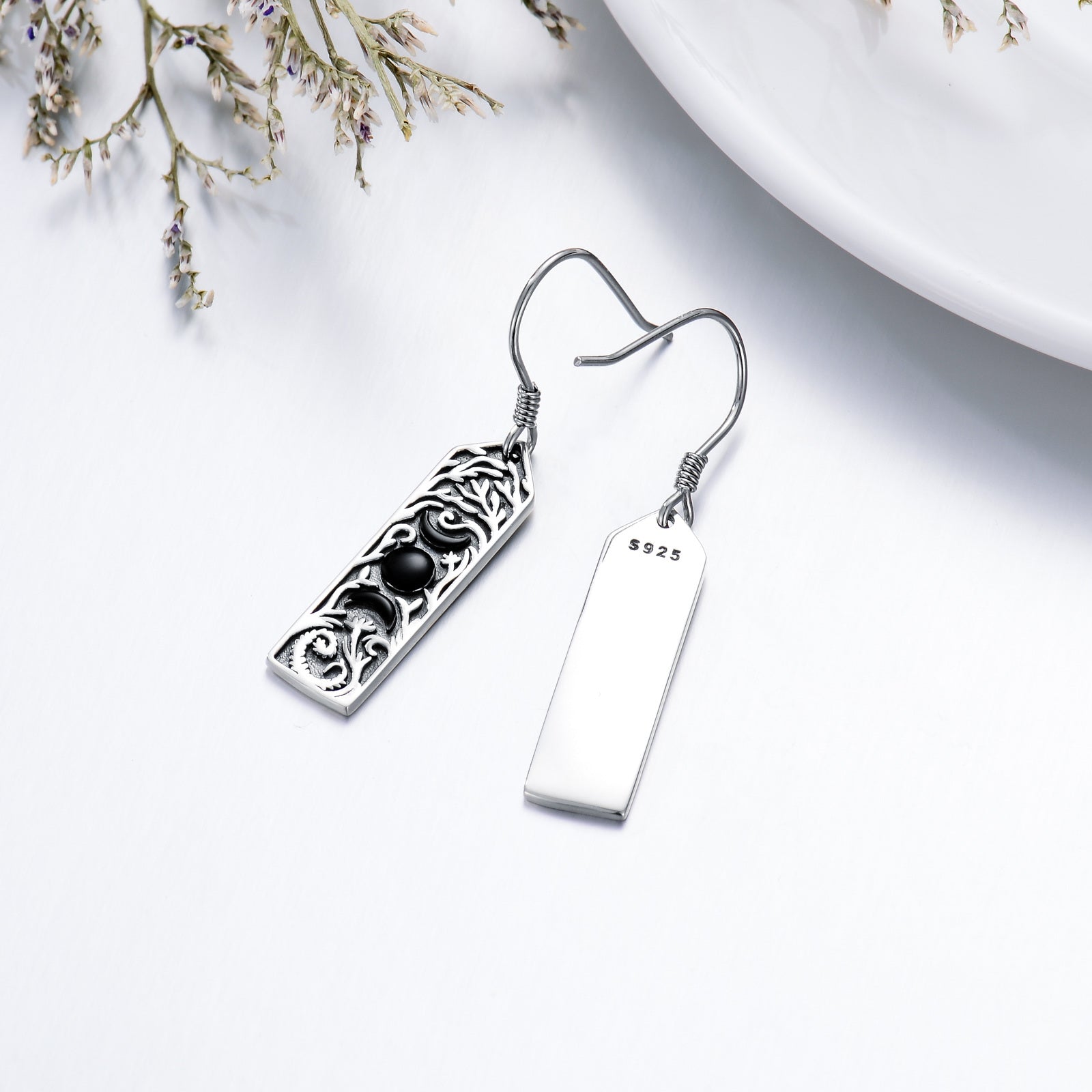 Sterling Silver Tree Of Life Drop Earrings