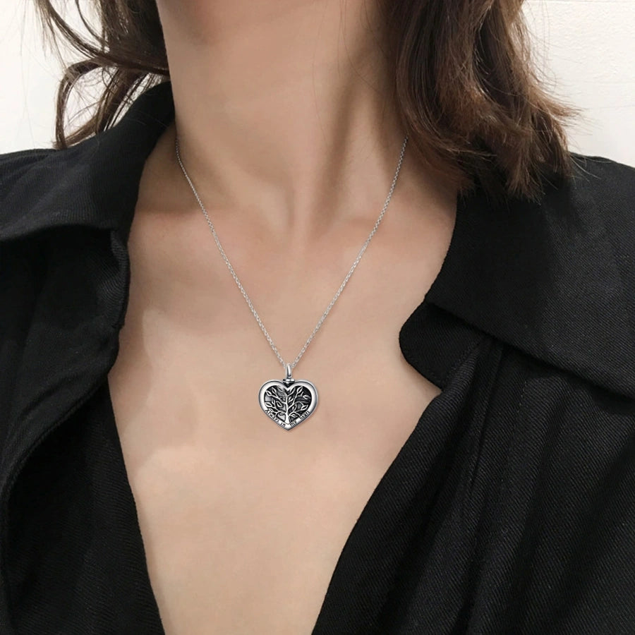 Sterling Silver Tree Of Life & Heart Urn Necklace for Ashes