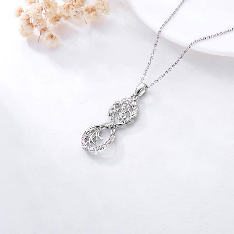 Sterling Silver Tree Of Life & Infinity Symbol Pendant Necklace