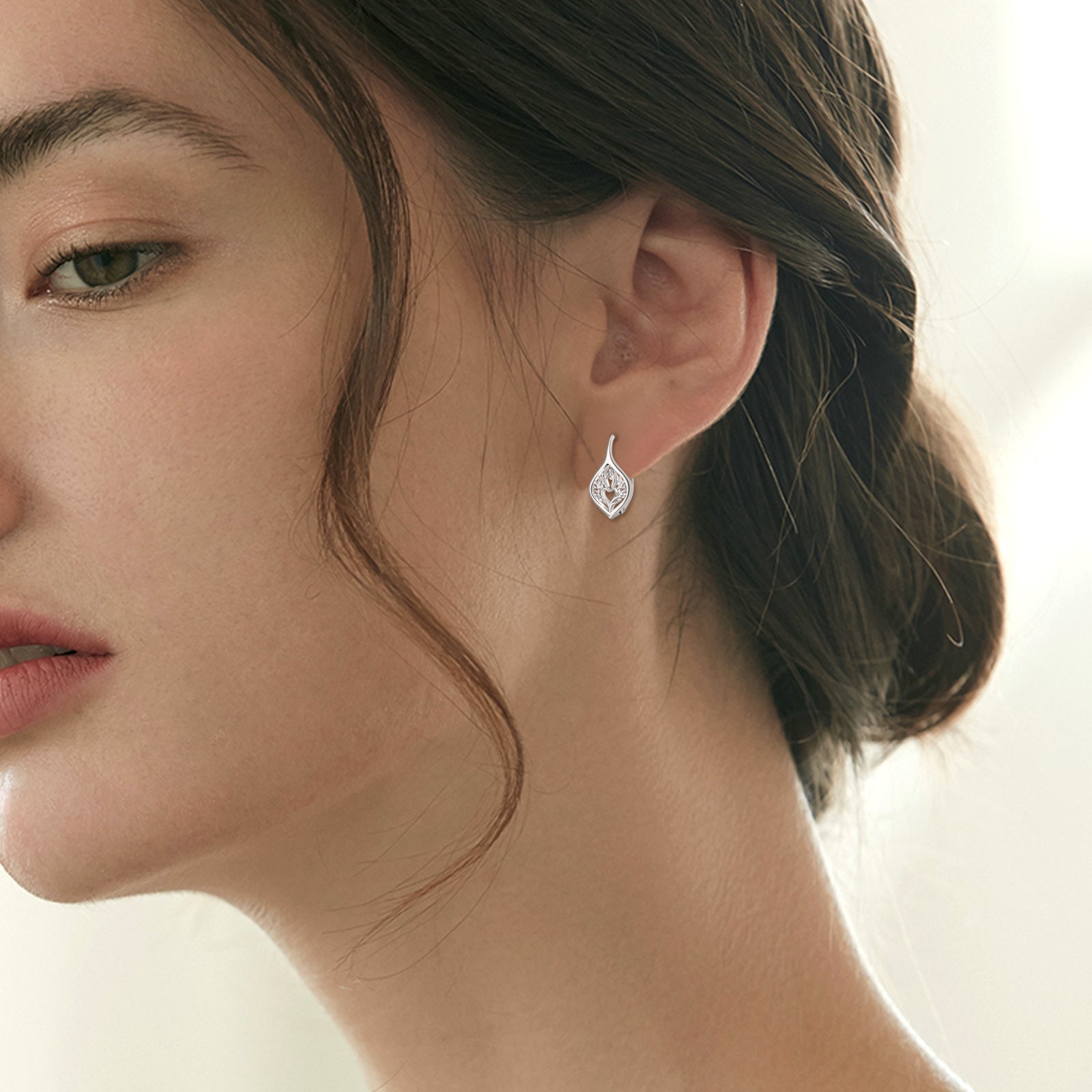 Sterling Silver Tree Of Life Lever-back Earrings