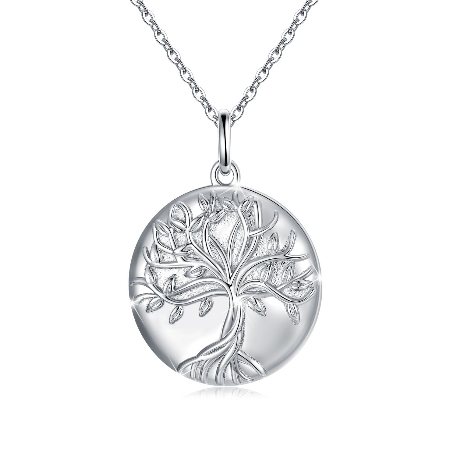Sterling Silver Tree Of Life Round Pendant Personalized Photo Locket Necklace