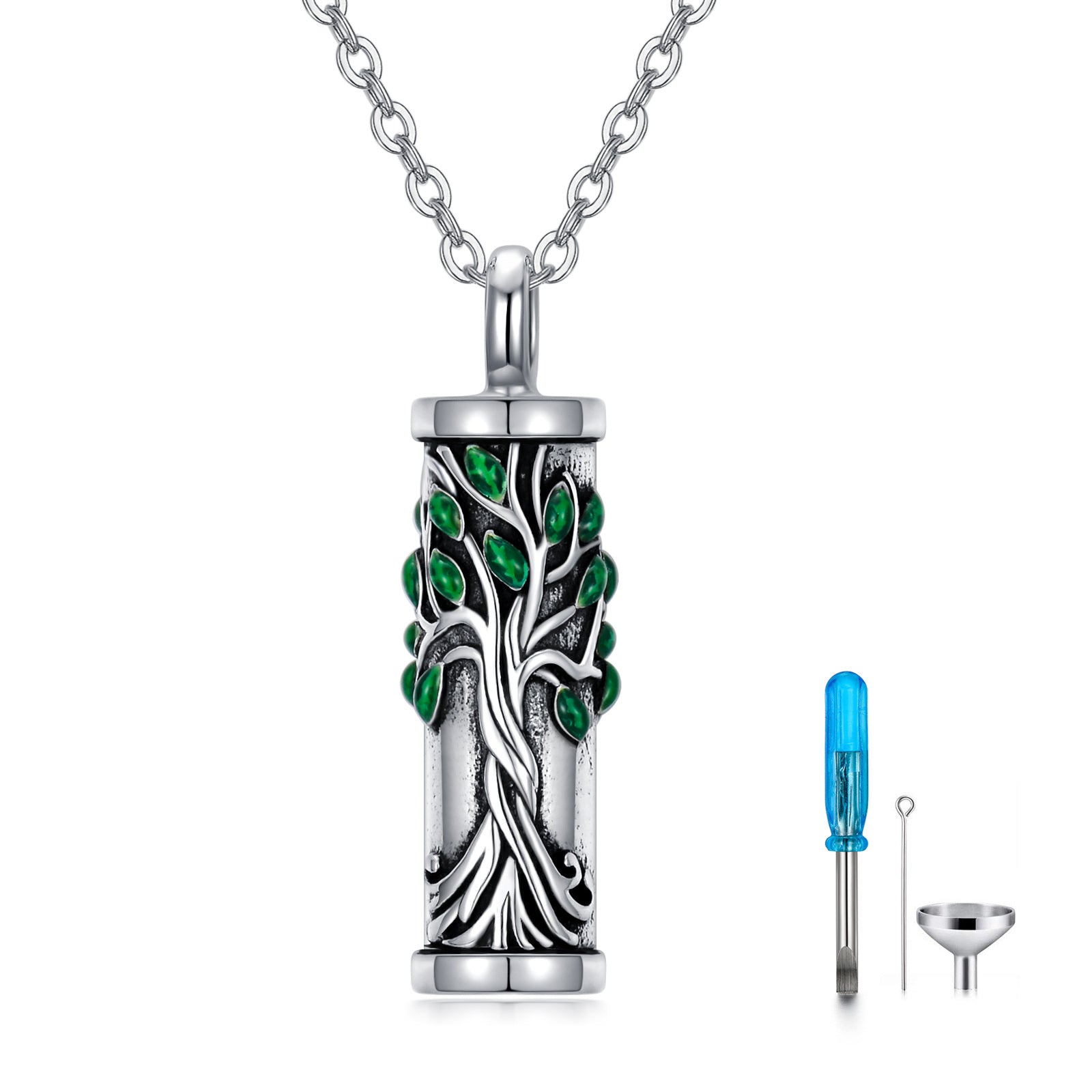 Sterling Silver Tree Of Life Urn Necklace for Ashes