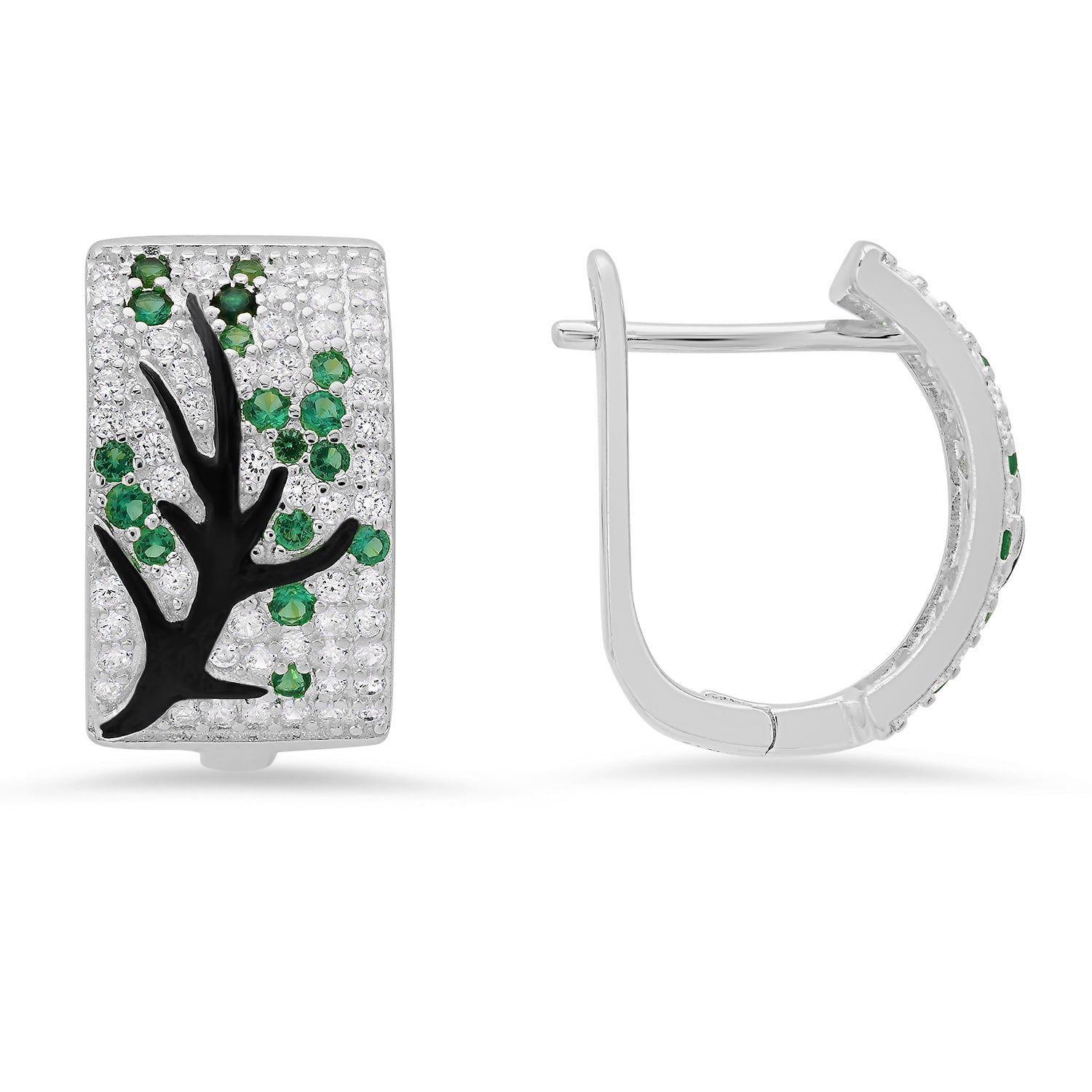 Sterling Silver Tree Of Life Statement Hoop Earrings