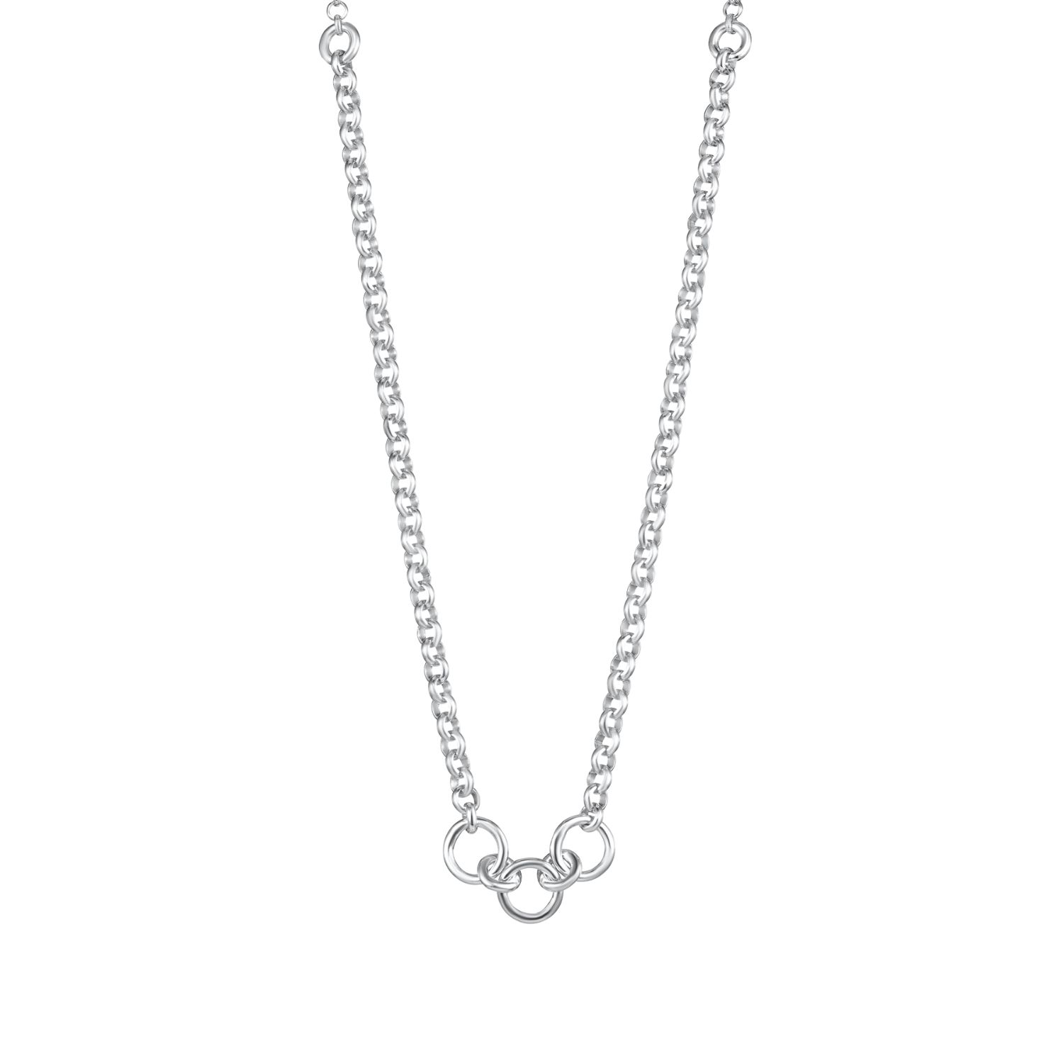 Sterling Silver Trinity Charm Collector Necklace