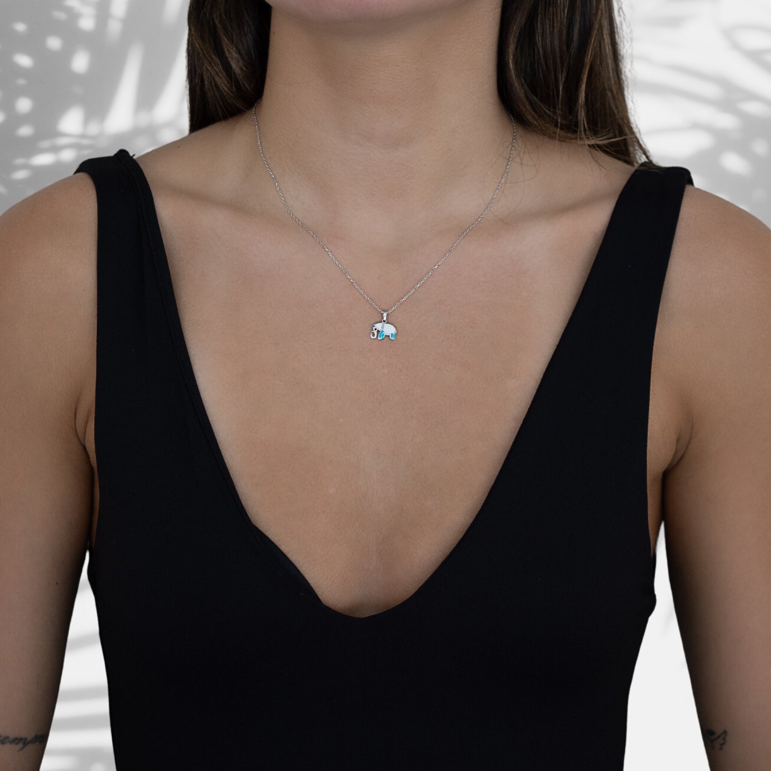 Sterling Silver Turquoise Elephant Necklace