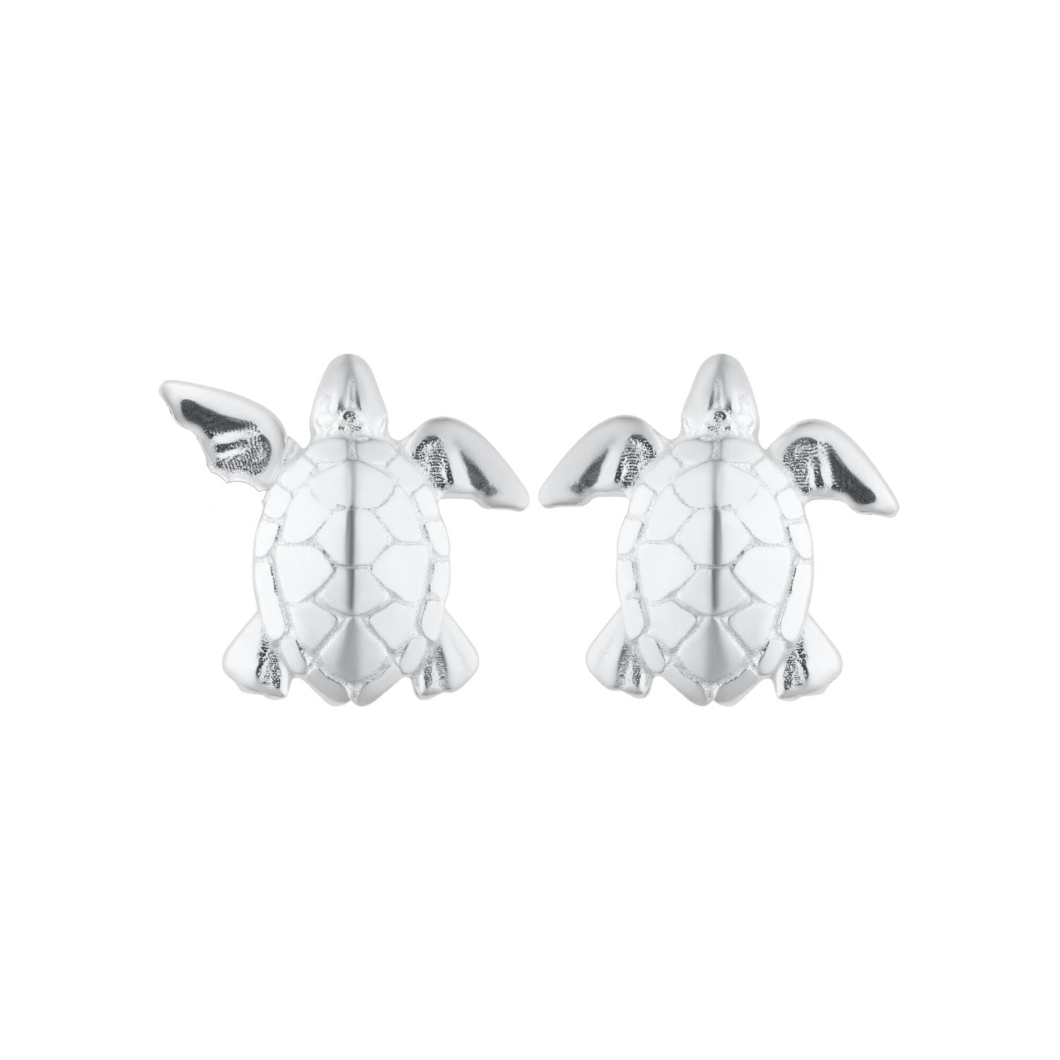 Sterling Silver Turtle Stud Earrings