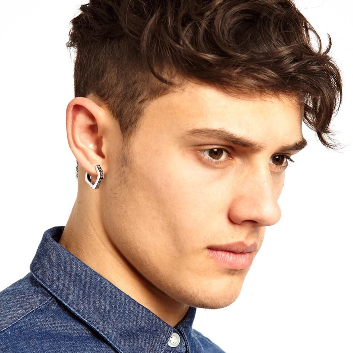 Sterling Silver Viking Rune Hoop Earrings